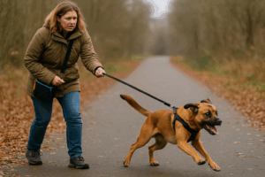 hond-trekt-aan-de-lijn-gedragsbegeleiding-hondenband-groningen-drenthe